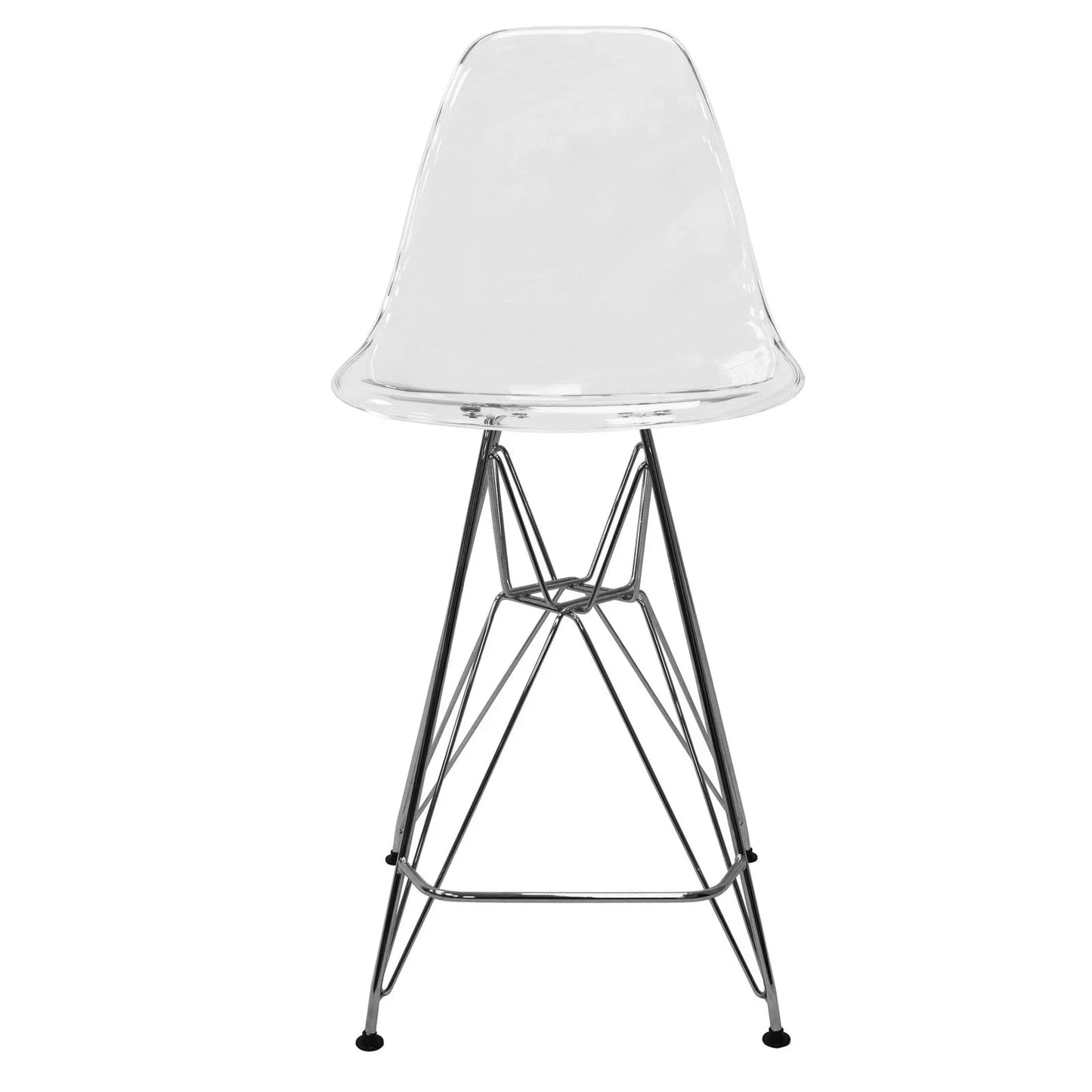 Cresco Modern Acrylic Barstool in Chrome Base for Kitchen and Dining Room - Elax Furniture