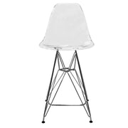 Cresco Modern Acrylic Barstool in Chrome Base for Kitchen and Dining Room - Elax Furniture