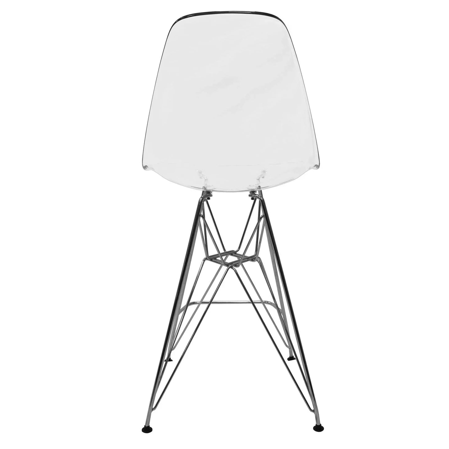 Cresco Modern Acrylic Barstool in Chrome Base for Kitchen and Dining Room - Elax Furniture