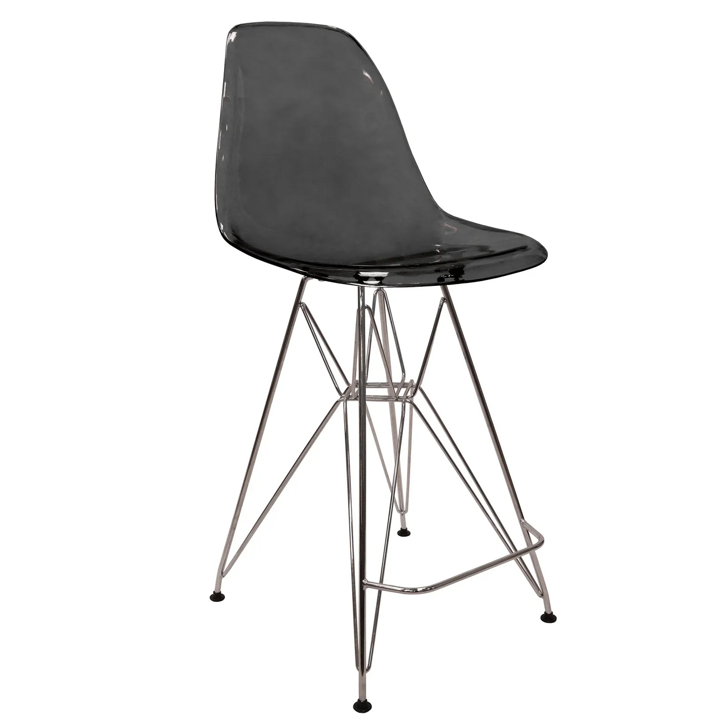 Cresco Modern Acrylic Barstool in Chrome Base for Kitchen and Dining Room - Elax Furniture