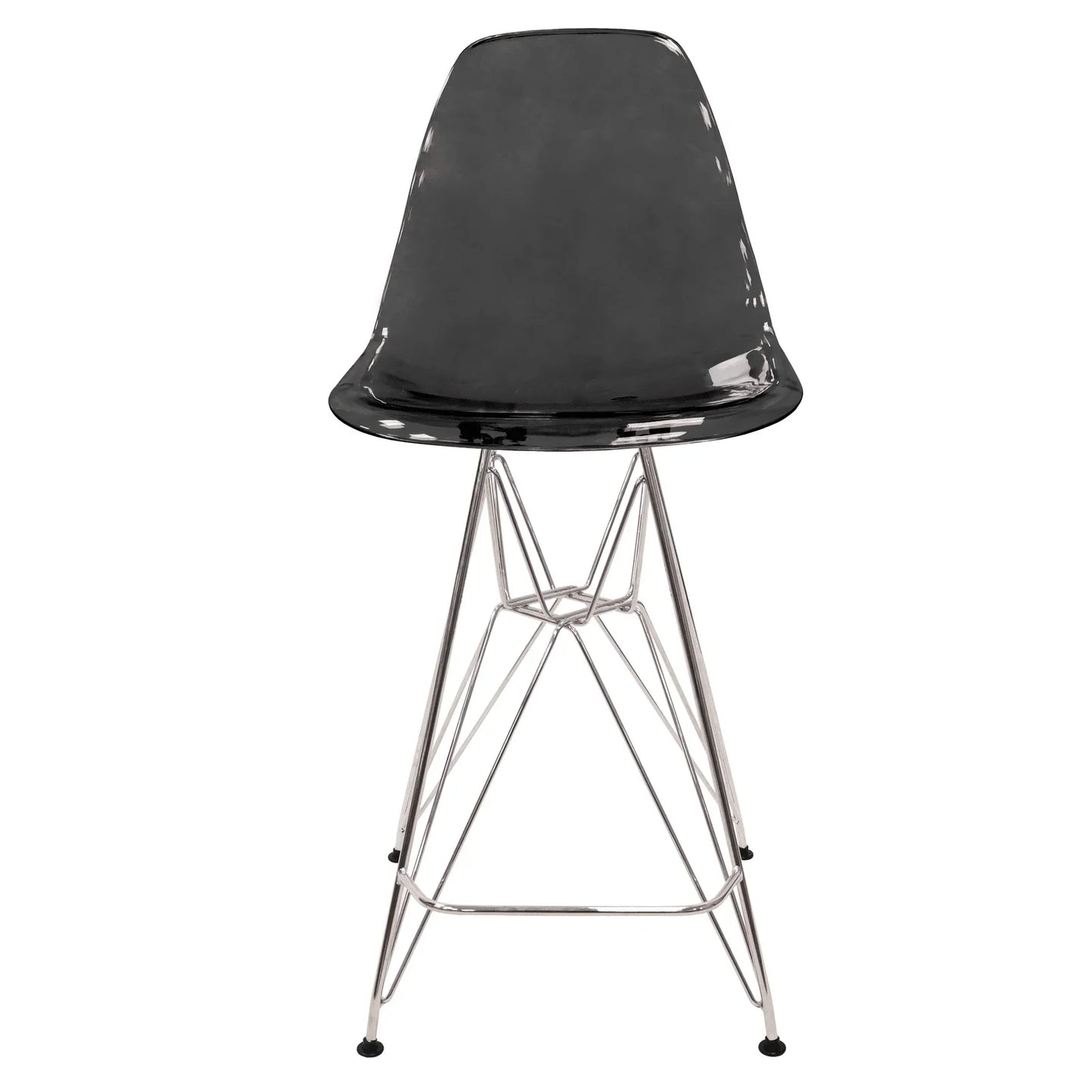 Cresco Modern Acrylic Barstool in Chrome Base for Kitchen and Dining Room - Elax Furniture