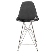 Cresco Modern Acrylic Barstool in Chrome Base for Kitchen and Dining Room - Elax Furniture