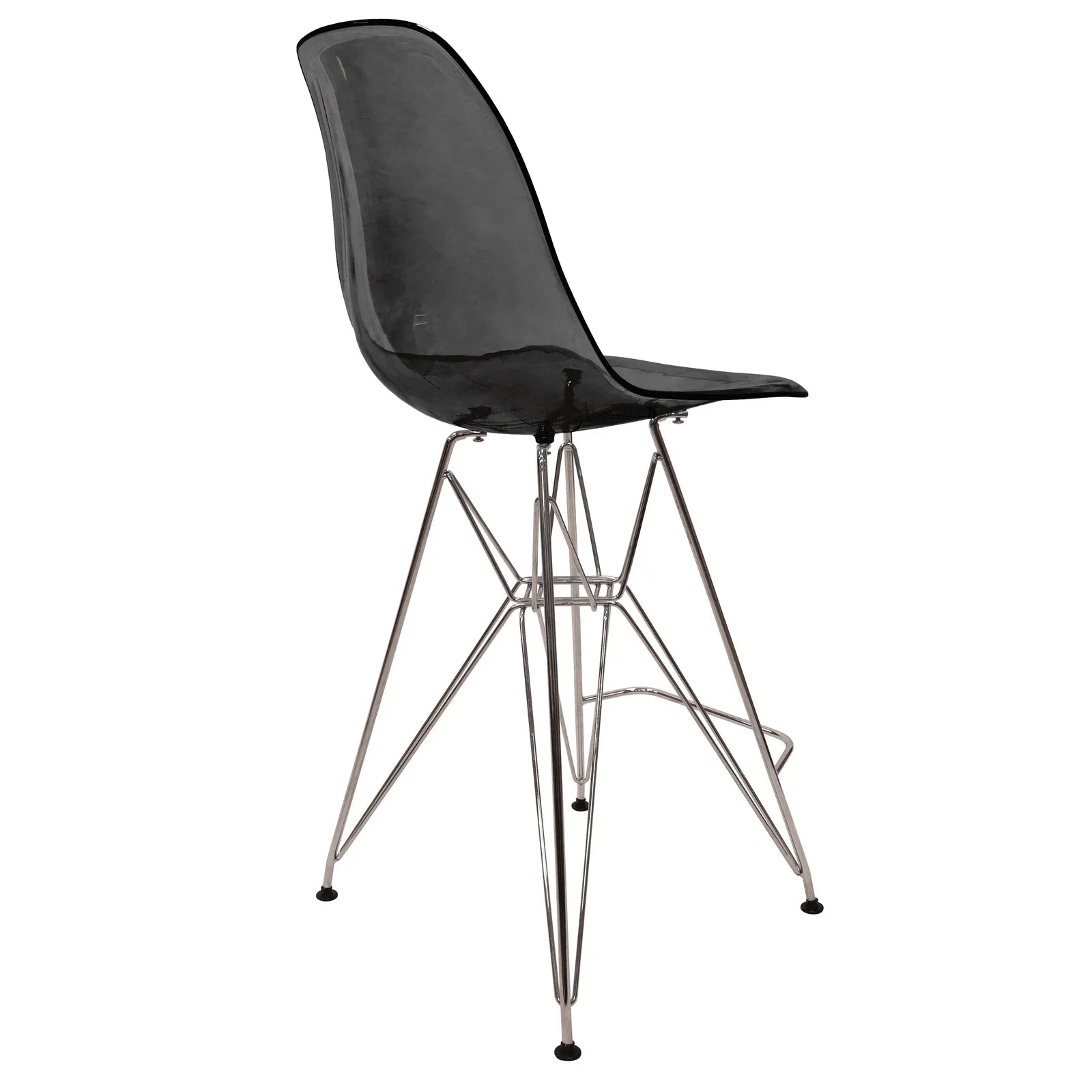 Cresco Modern Acrylic Barstool in Chrome Base for Kitchen and Dining Room - Elax Furniture