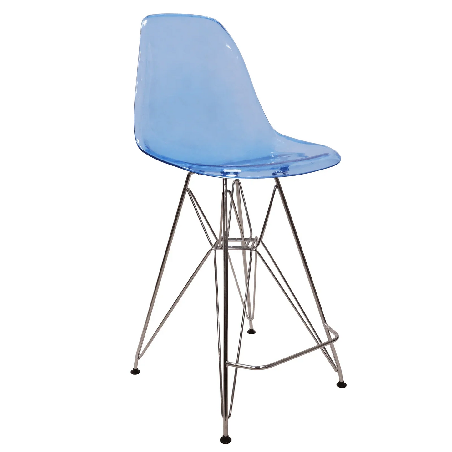 Cresco Modern Acrylic Barstool in Chrome Base for Kitchen and Dining Room - Elax Furniture