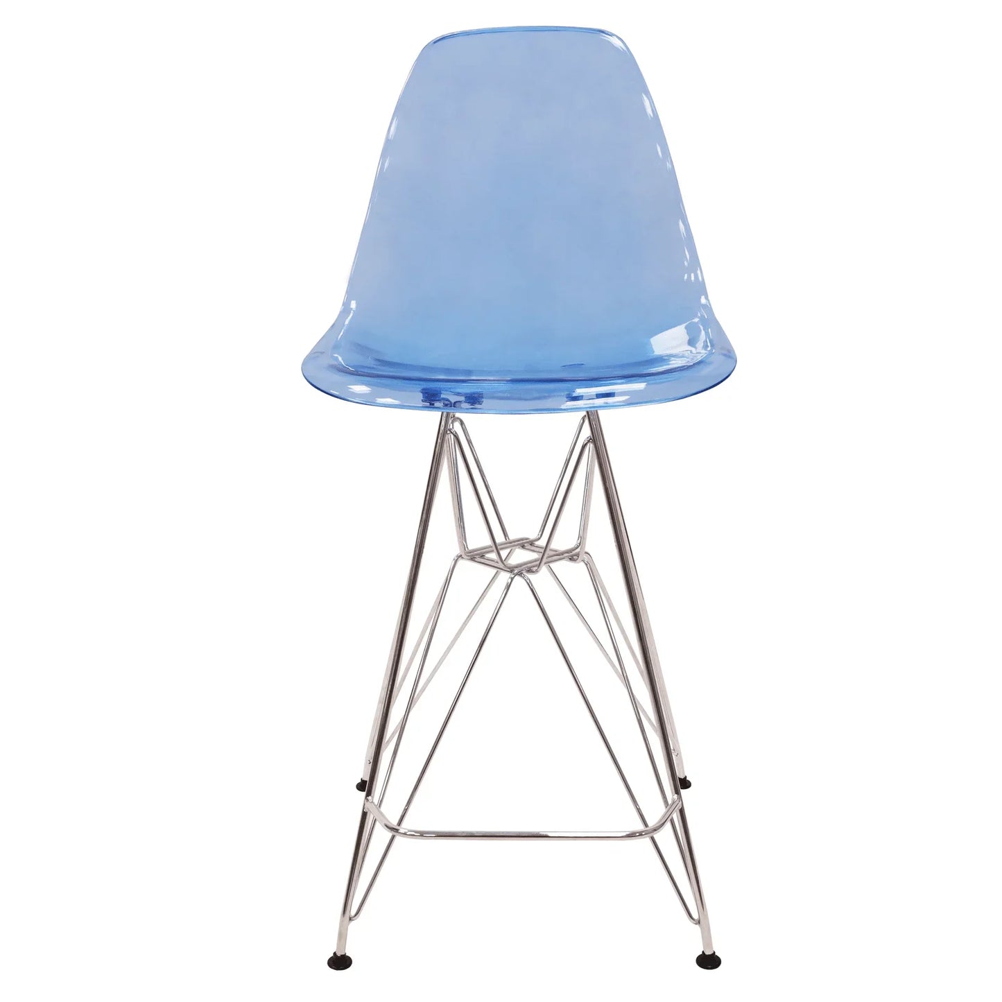 Cresco Modern Acrylic Barstool in Chrome Base for Kitchen and Dining Room - Elax Furniture
