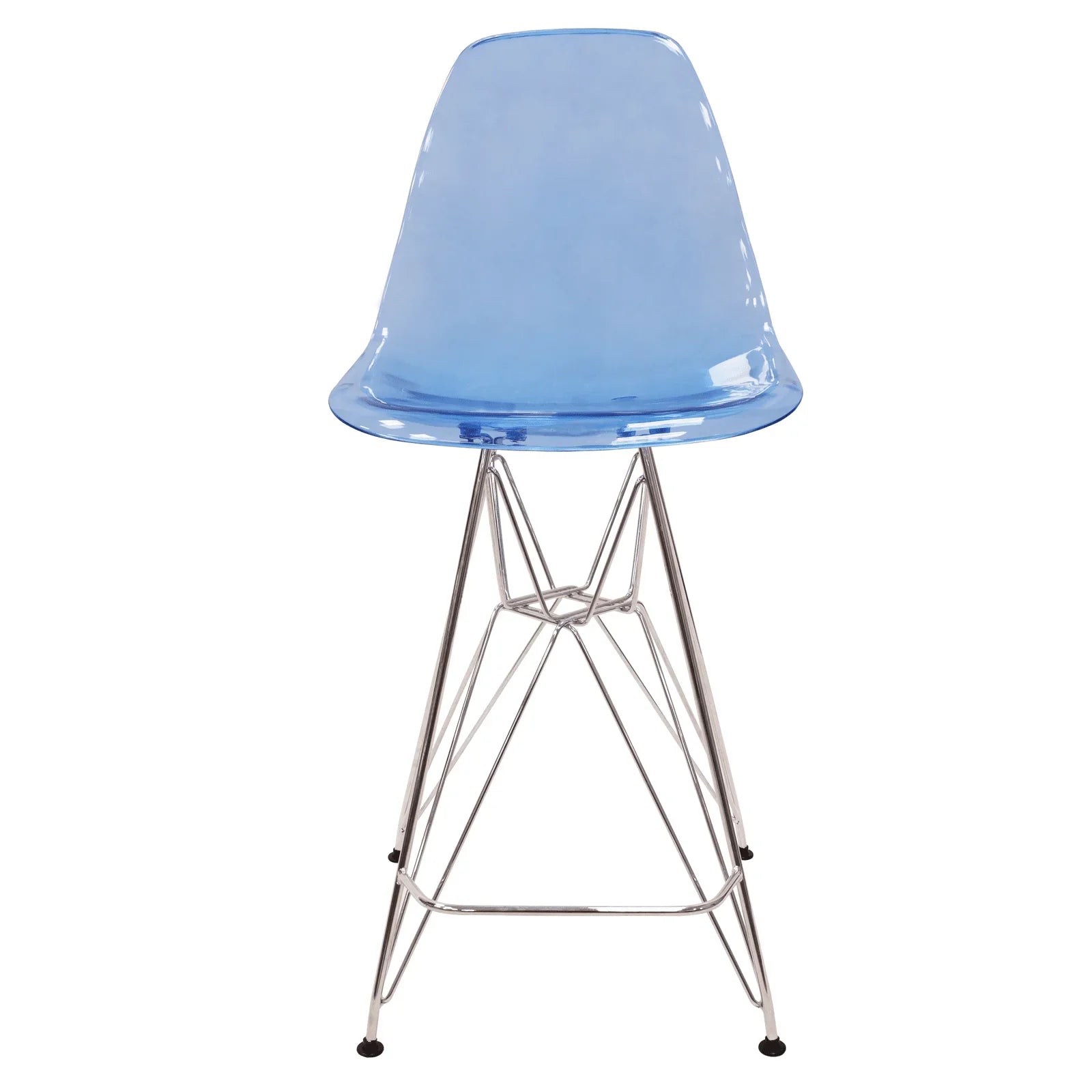 Cresco Modern Acrylic Barstool in Chrome Base for Kitchen and Dining Room - Elax Furniture