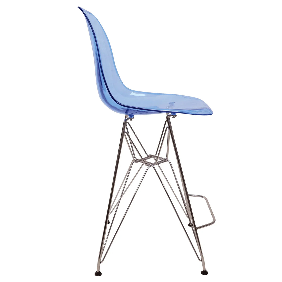 Cresco Modern Acrylic Barstool in Chrome Base for Kitchen and Dining Room - Elax Furniture