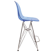 Cresco Modern Acrylic Barstool in Chrome Base for Kitchen and Dining Room - Elax Furniture