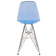 Cresco Modern Acrylic Barstool in Chrome Base for Kitchen and Dining Room - Elax Furniture