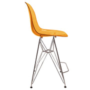 Cresco Modern Acrylic Barstool in Chrome Base for Kitchen and Dining Room - Elax Furniture