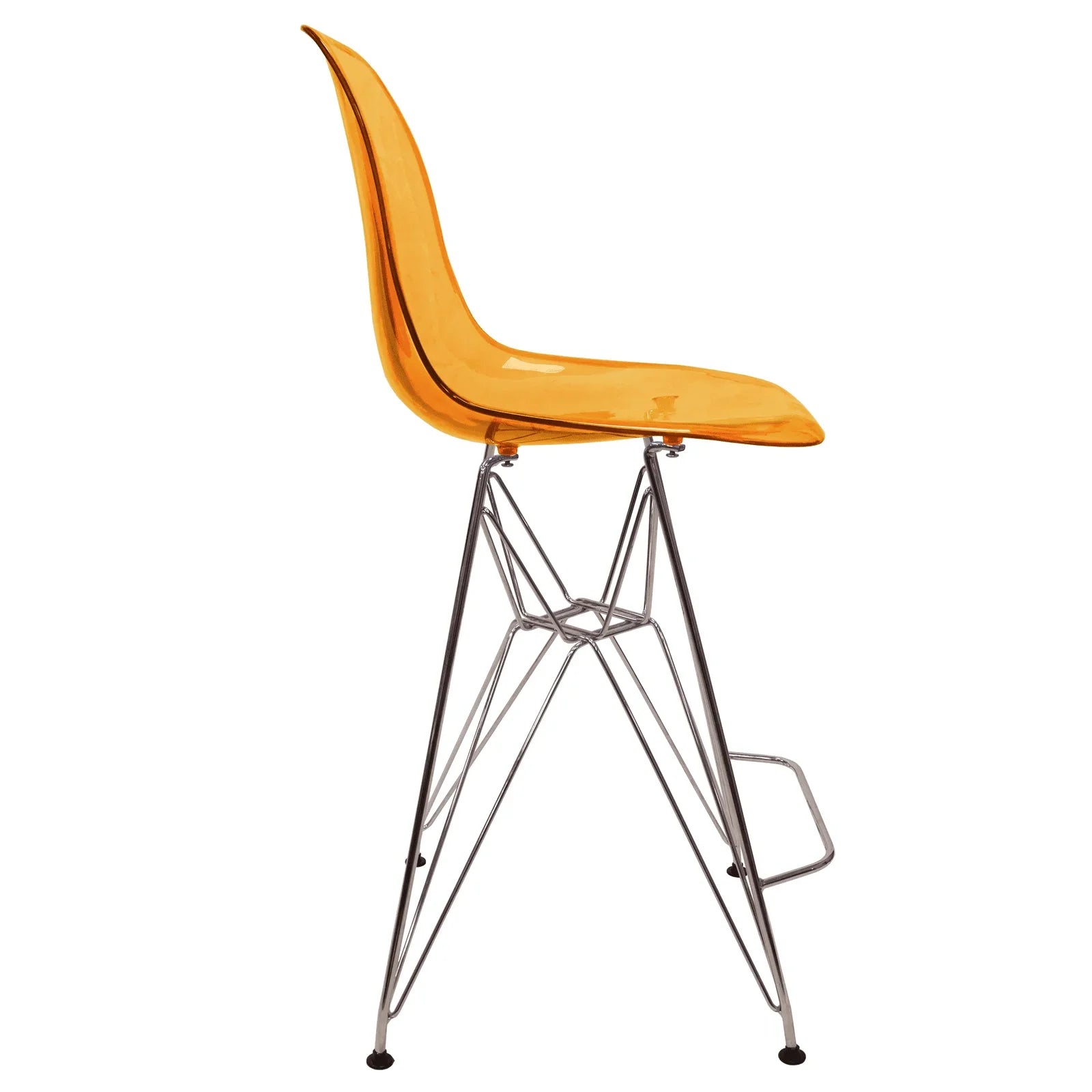 Cresco Modern Acrylic Barstool in Chrome Base for Kitchen and Dining Room - Elax Furniture