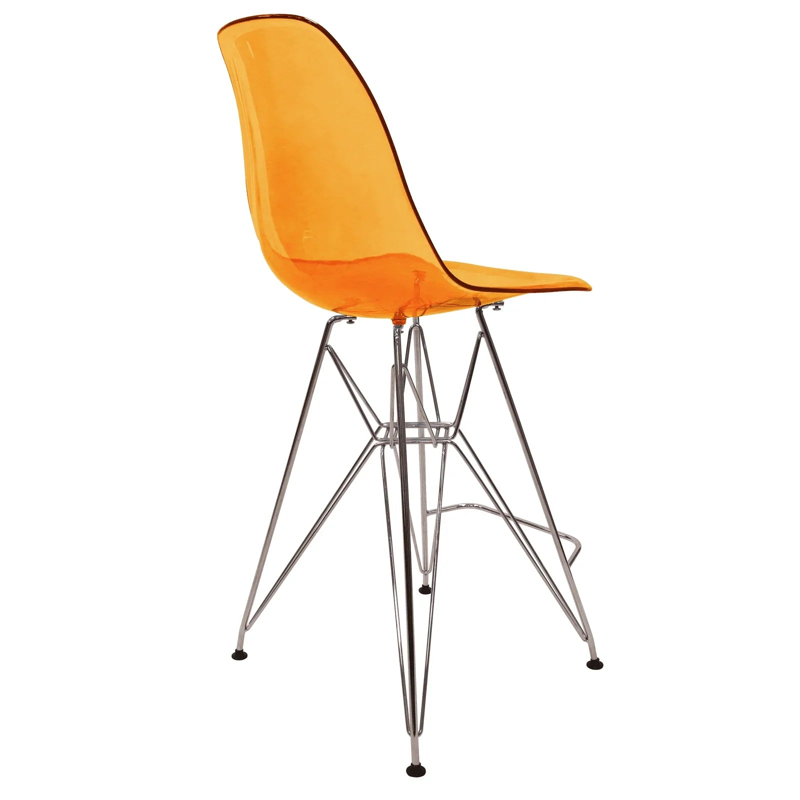 Cresco Modern Acrylic Barstool in Chrome Base for Kitchen and Dining Room - Elax Furniture