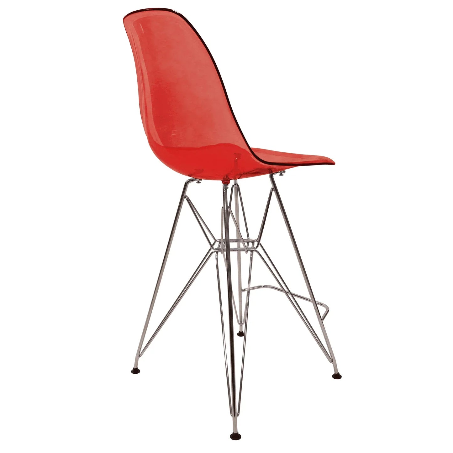 Cresco Modern Acrylic Barstool in Chrome Base for Kitchen and Dining Room - Elax Furniture