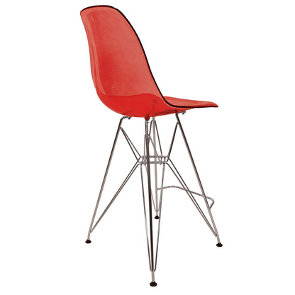 Cresco Modern Acrylic Barstool in Chrome Base for Kitchen and Dining Room - Elax Furniture