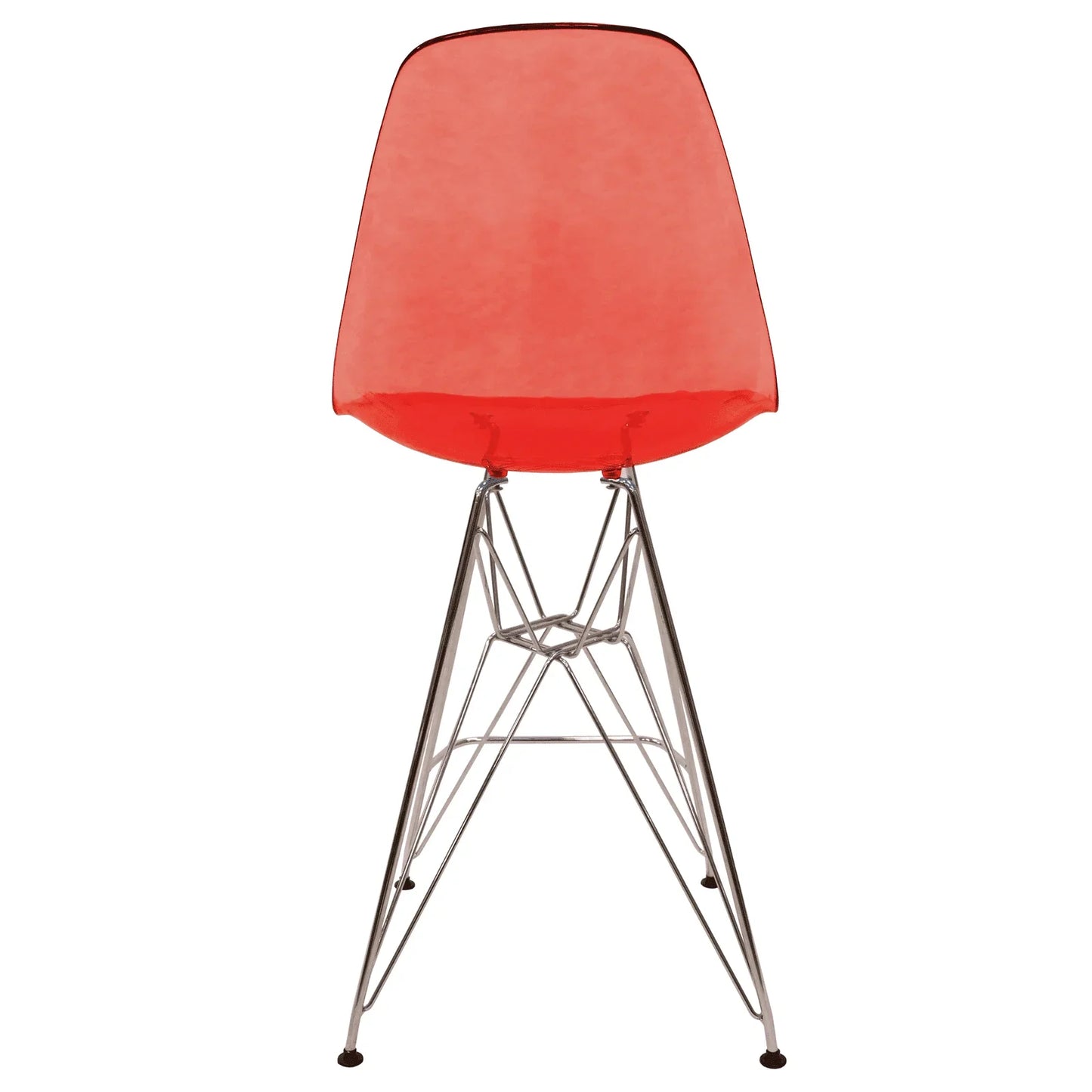 Cresco Modern Acrylic Barstool in Chrome Base for Kitchen and Dining Room - Elax Furniture