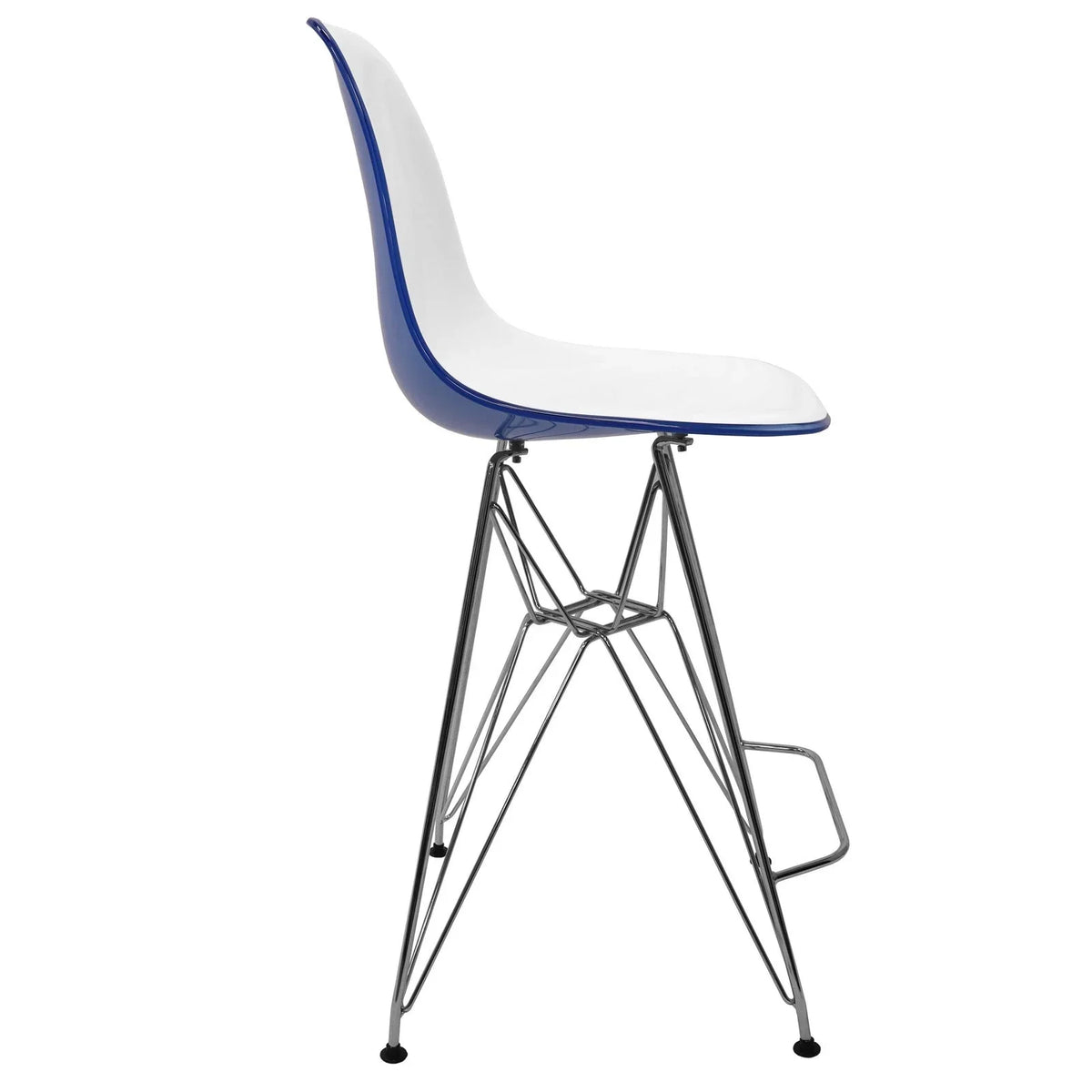 Cresco Modern Acrylic Barstool in Chrome Base for Kitchen and Dining Room - Elax Furniture