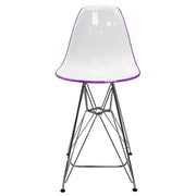 Cresco Modern Acrylic Barstool in Chrome Base for Kitchen and Dining Room - Elax Furniture