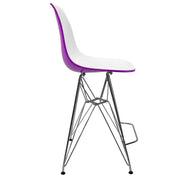 Cresco Modern Acrylic Barstool in Chrome Base for Kitchen and Dining Room - Elax Furniture