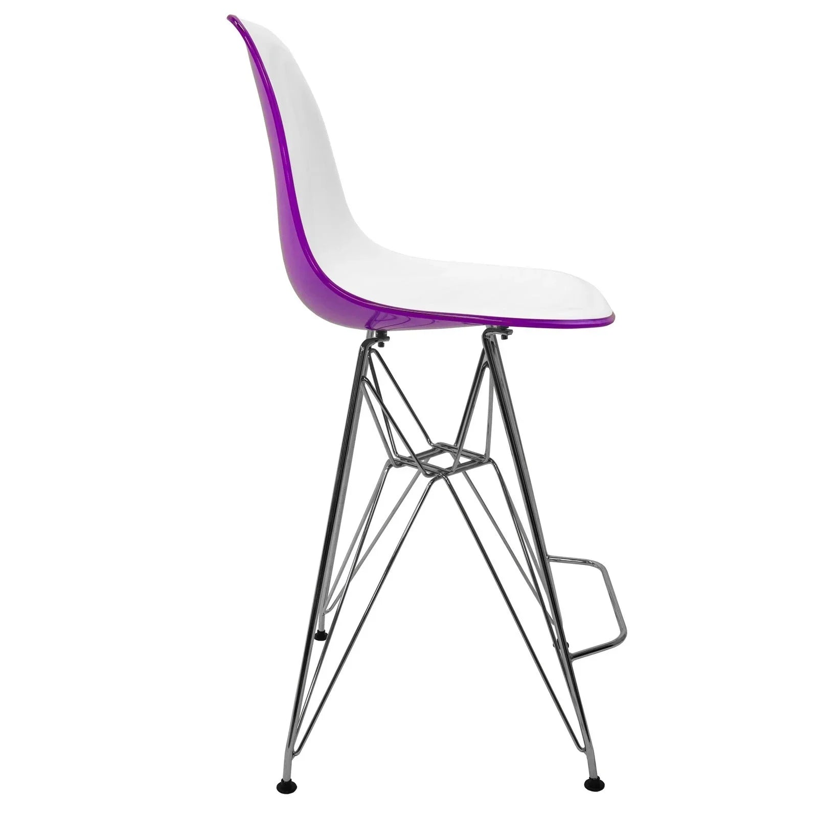 Cresco Modern Acrylic Barstool in Chrome Base for Kitchen and Dining Room - Elax Furniture