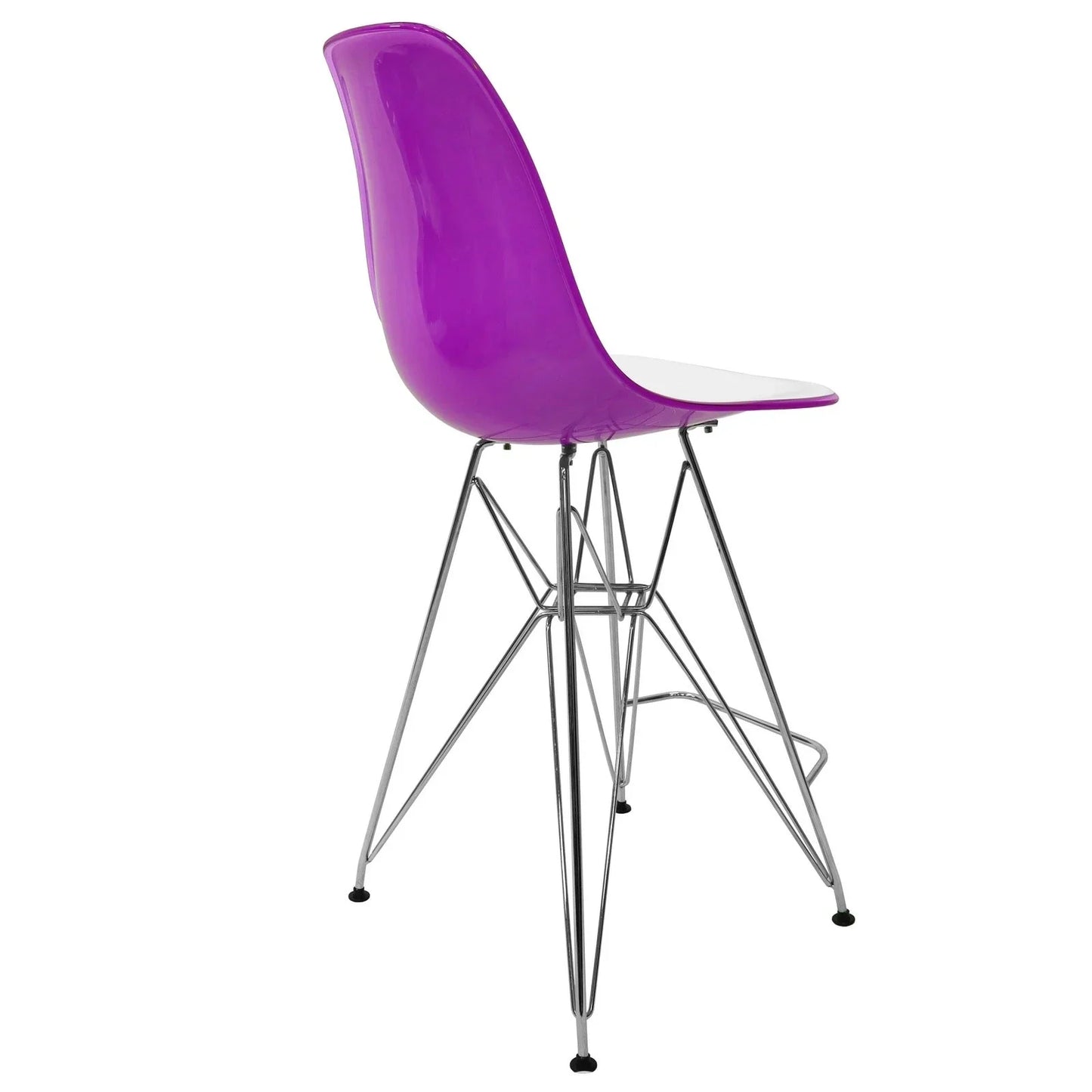 Cresco Modern Acrylic Barstool in Chrome Base for Kitchen and Dining Room - Elax Furniture