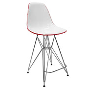 Cresco Modern Acrylic Barstool in Chrome Base for Kitchen and Dining Room - Elax Furniture