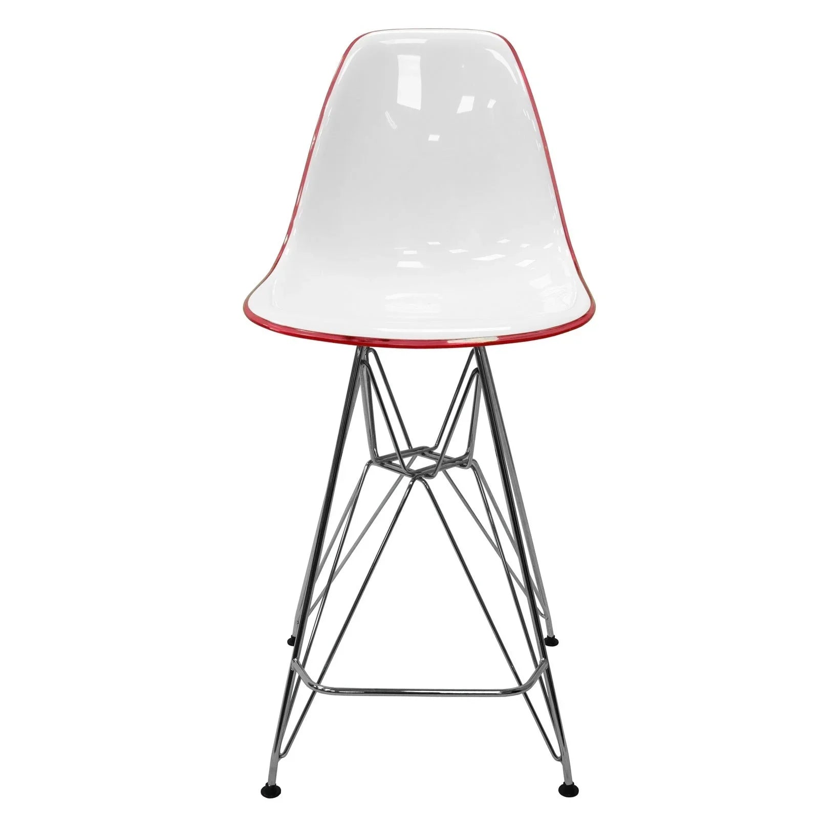 Cresco Modern Acrylic Barstool in Chrome Base for Kitchen and Dining Room - Elax Furniture