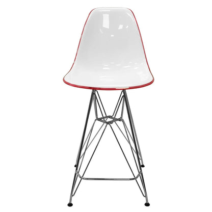 Cresco Modern Acrylic Barstool in Chrome Base for Kitchen and Dining Room - Elax Furniture