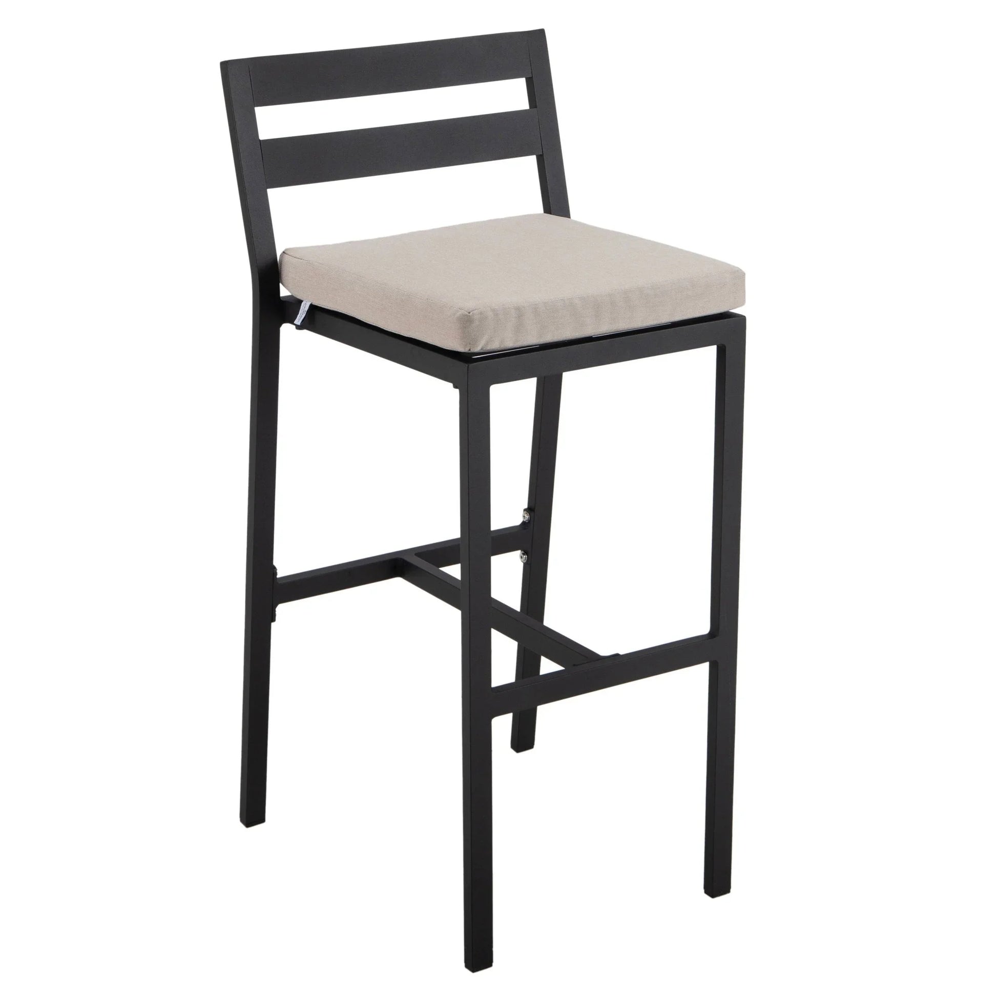 Chelsea Modern Patio Bar Chair in Powder-Coated Aluminum with Removable Cushion - Elax Furniture