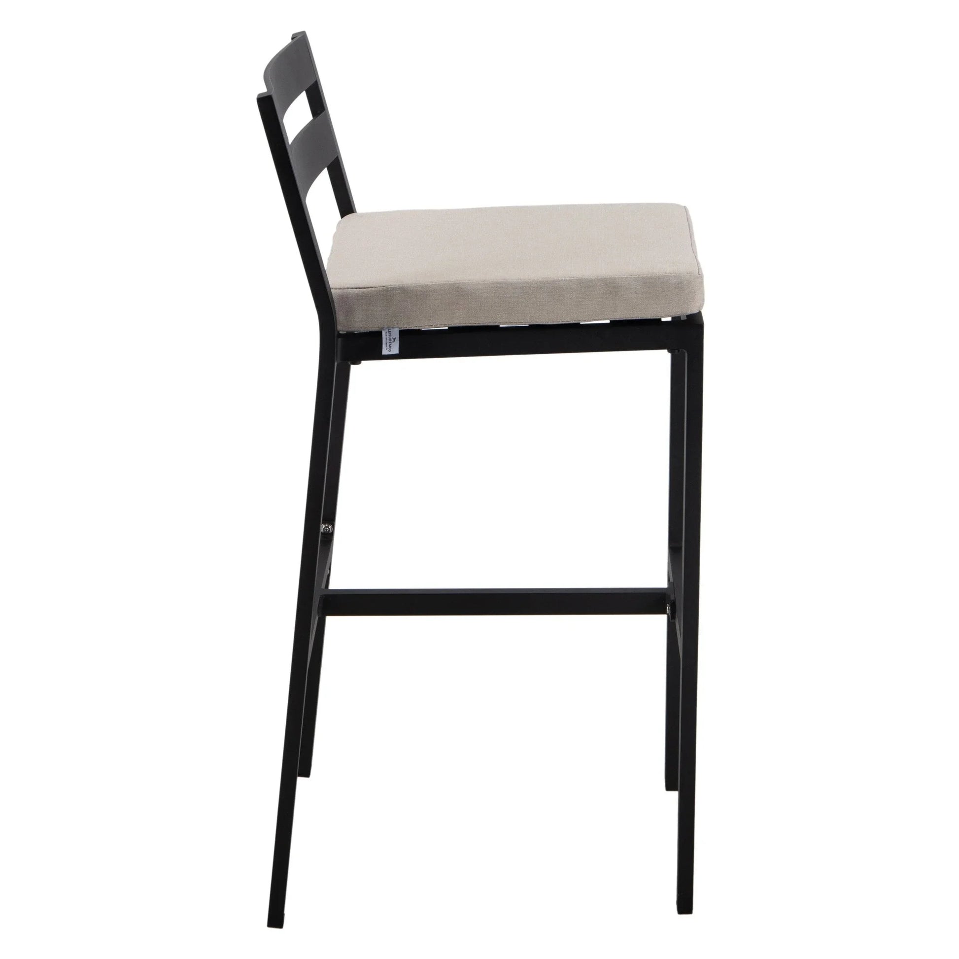 Chelsea Modern Patio Bar Chair in Powder-Coated Aluminum with Removable Cushion - Elax Furniture