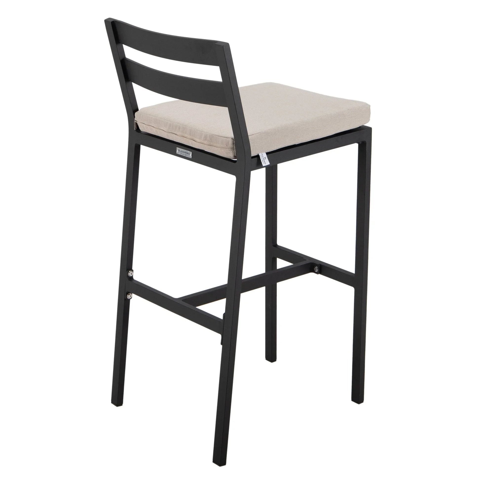 Chelsea Modern Patio Bar Chair in Powder-Coated Aluminum with Removable Cushion - Elax Furniture