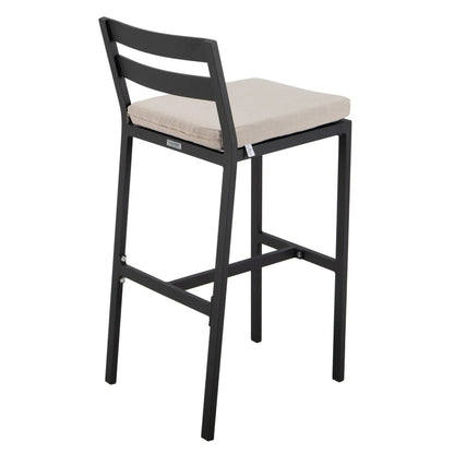 Chelsea Modern Patio Bar Chair in Powder-Coated Aluminum with Removable Cushion - Elax Furniture