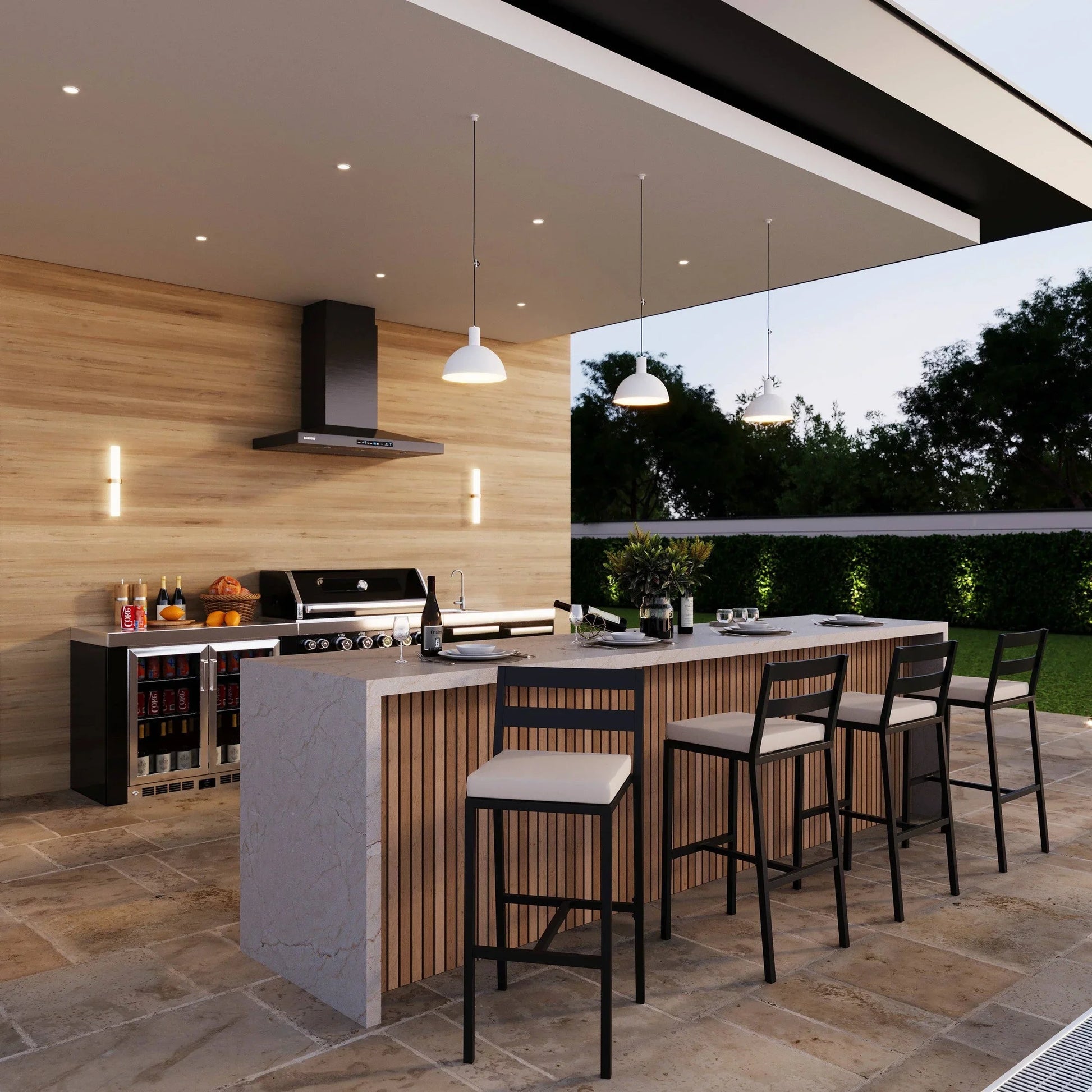 Chelsea Modern Patio Bar Chair in Powder-Coated Aluminum with Removable Cushion - Elax Furniture