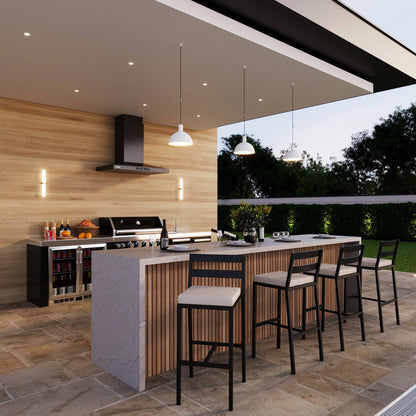 Chelsea Modern Patio Bar Chair in Powder-Coated Aluminum with Removable Cushion - Elax Furniture