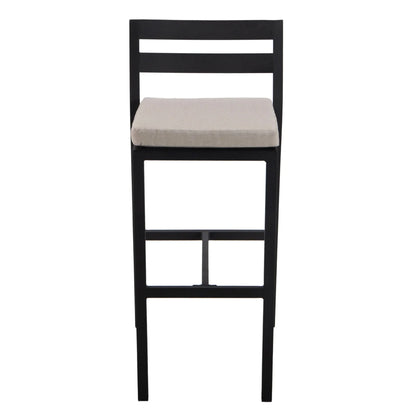 Chelsea Modern Patio Bar Chair in Powder-Coated Aluminum with Removable Cushion - Elax Furniture