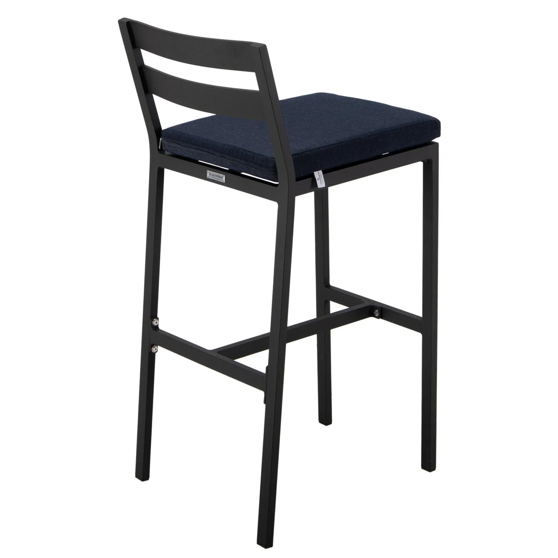 Chelsea Modern Patio Bar Chair in Powder-Coated Aluminum with Removable Cushion - Elax Furniture