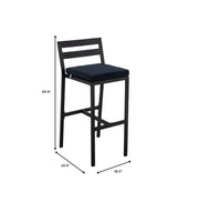 Chelsea Modern Patio Bar Chair in Powder-Coated Aluminum with Removable Cushion - Elax Furniture