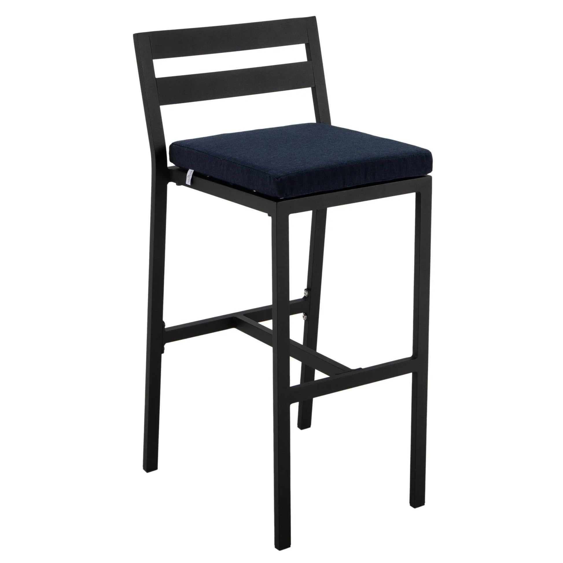Chelsea Modern Patio Bar Chair in Powder-Coated Aluminum with Removable Cushion - Elax Furniture