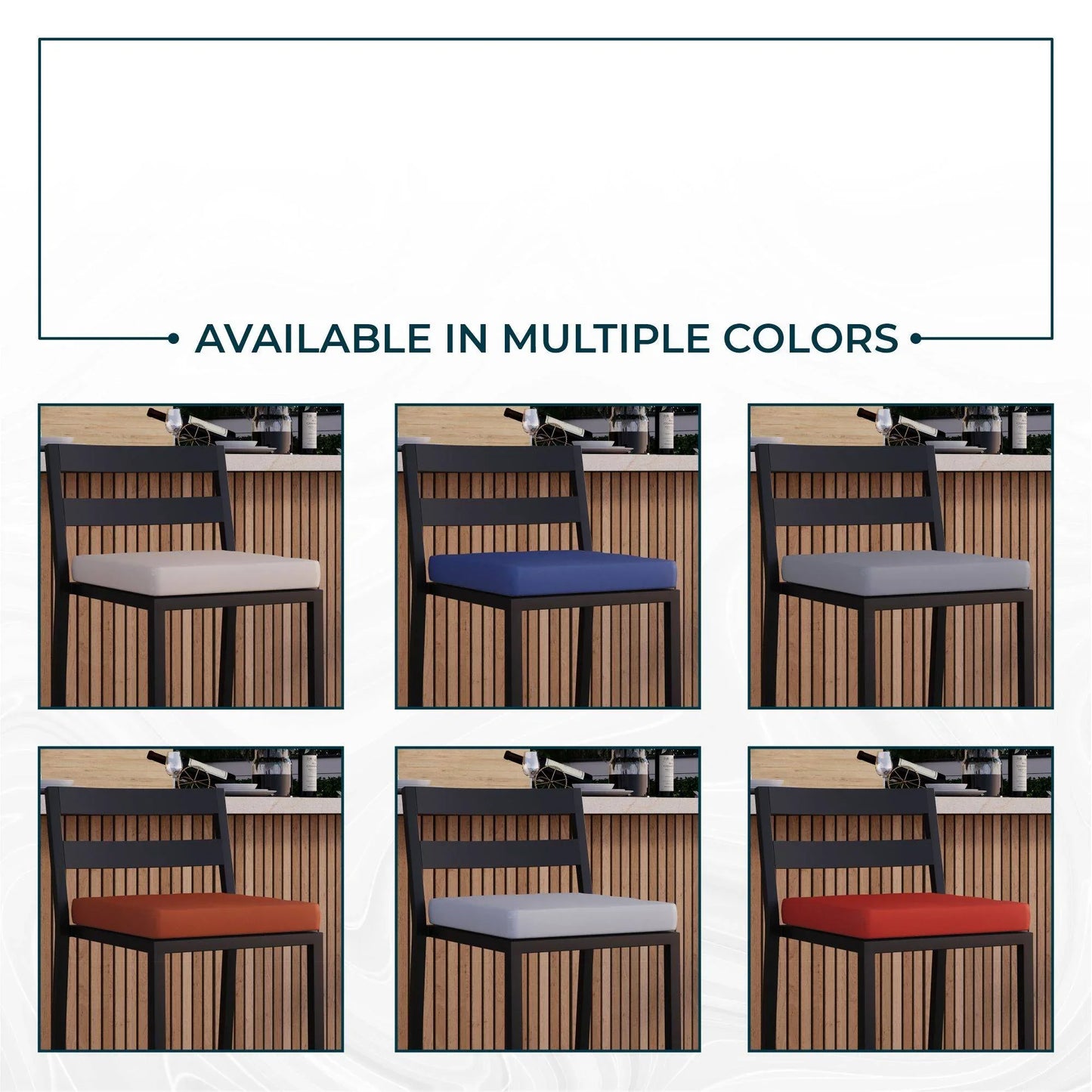 Chelsea Modern Patio Bar Chair in Powder-Coated Aluminum with Removable Cushion - Elax Furniture