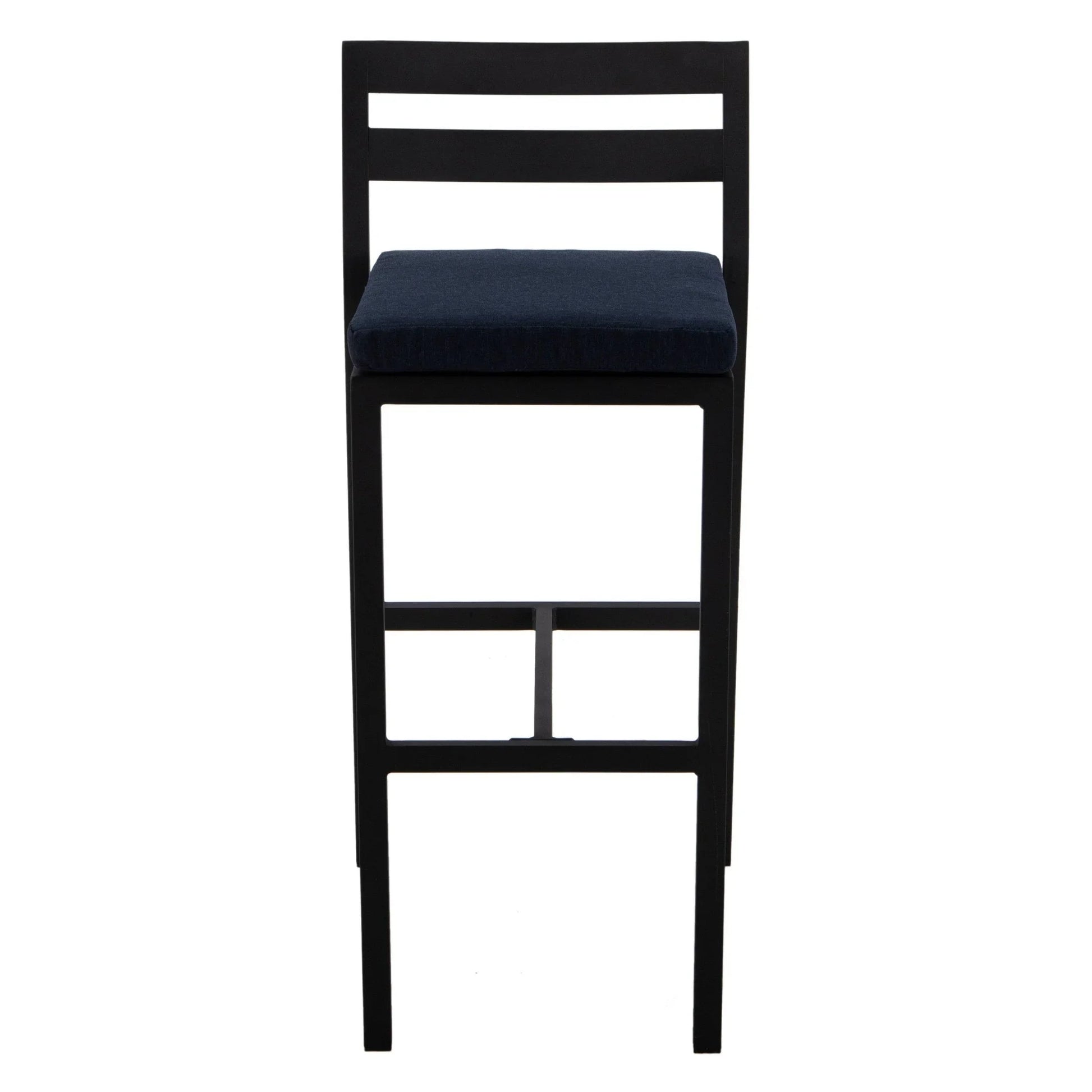 Chelsea Modern Patio Bar Chair in Powder-Coated Aluminum with Removable Cushion - Elax Furniture