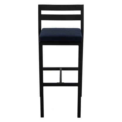 Chelsea Modern Patio Bar Chair in Powder-Coated Aluminum with Removable Cushion - Elax Furniture