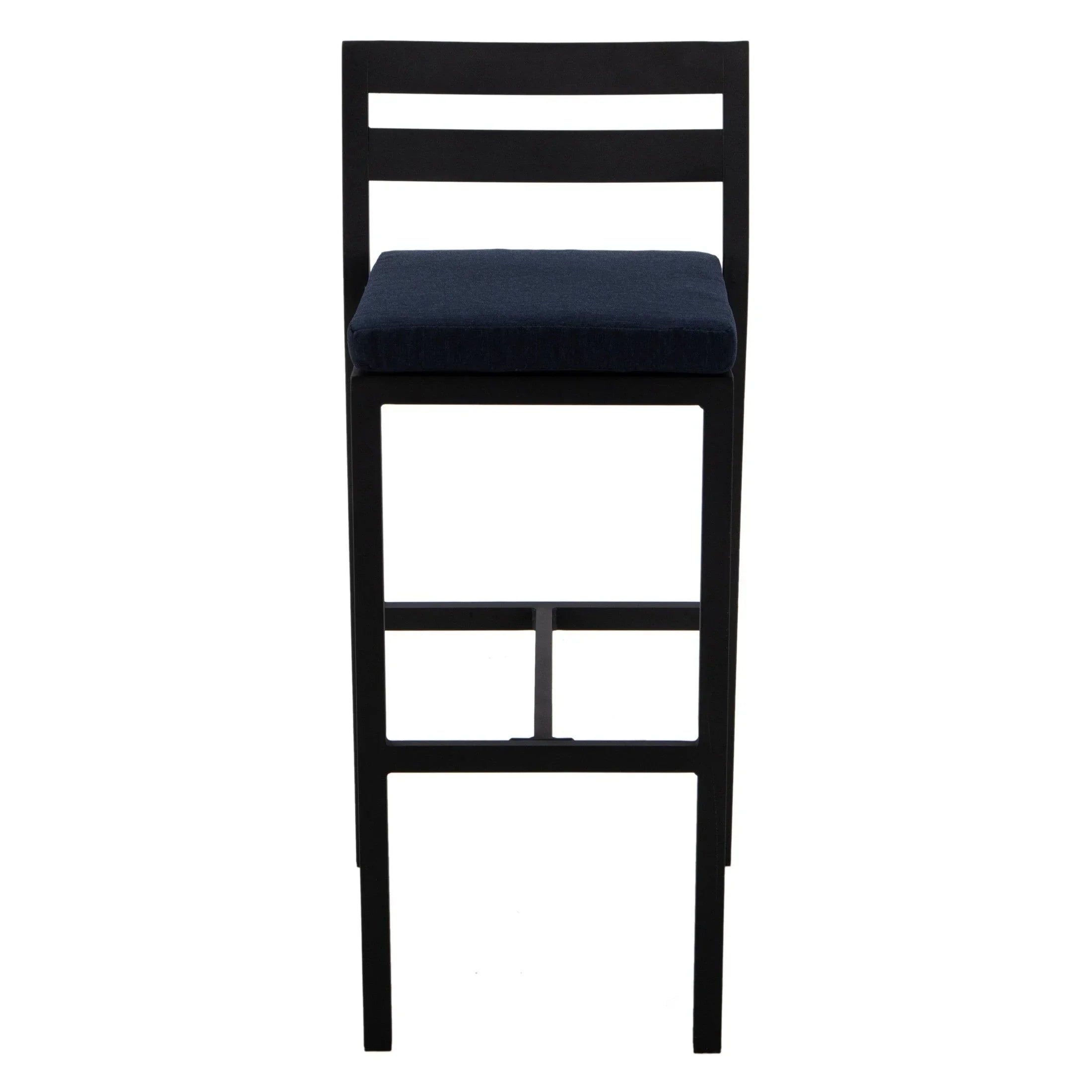 Chelsea Modern Patio Bar Chair in Powder-Coated Aluminum with Removable Cushion - Elax Furniture