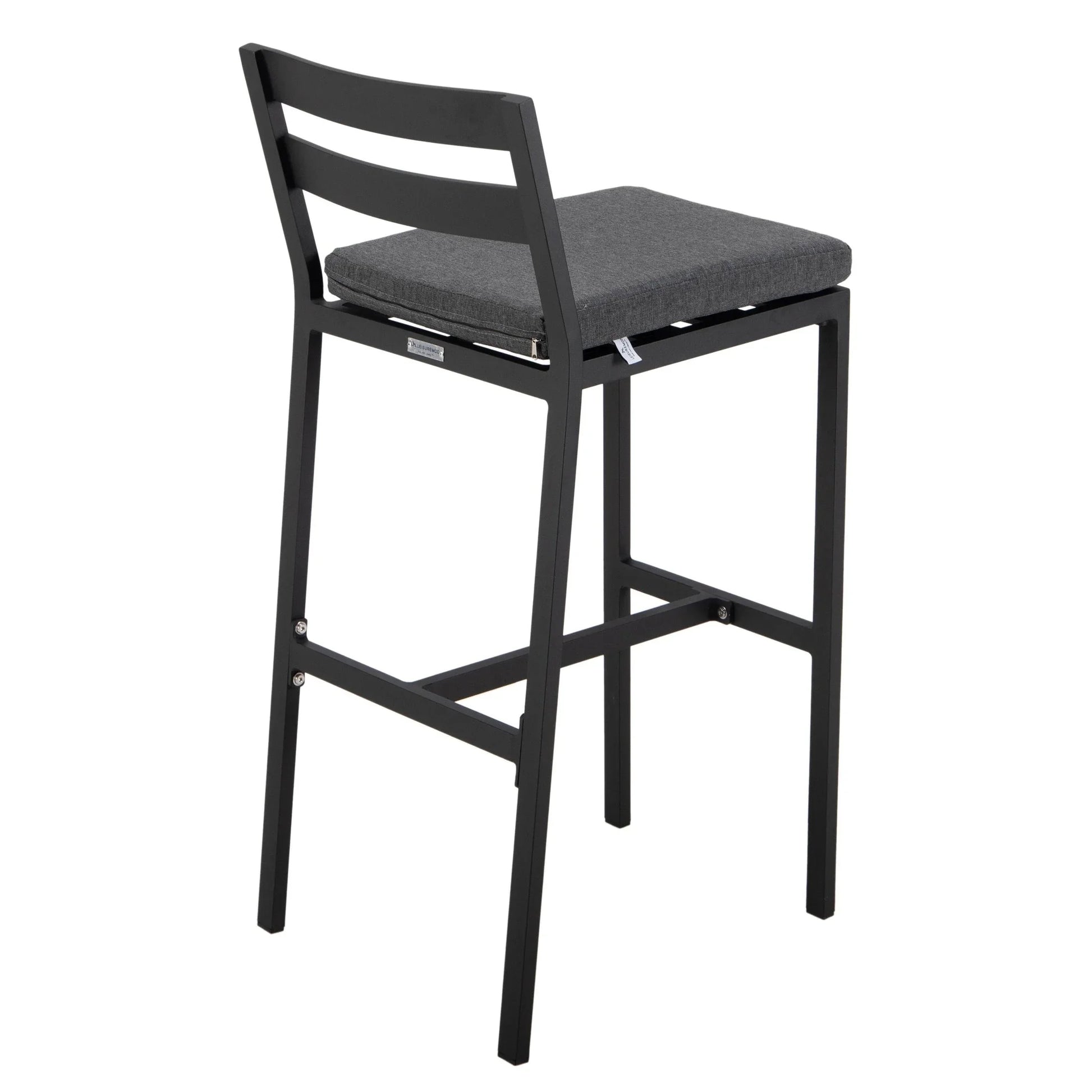 Chelsea Modern Patio Bar Chair in Powder-Coated Aluminum with Removable Cushion - Elax Furniture