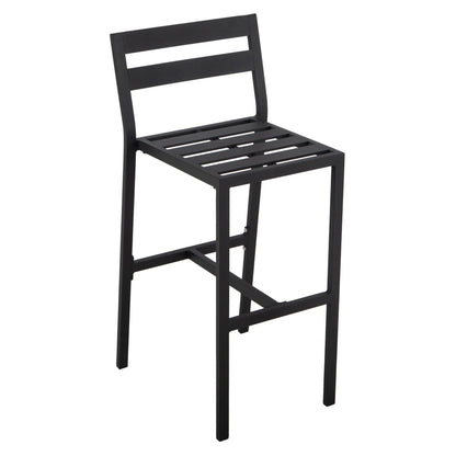 Chelsea Modern Patio Bar Chair in Powder-Coated Aluminum with Removable Cushion - Elax Furniture