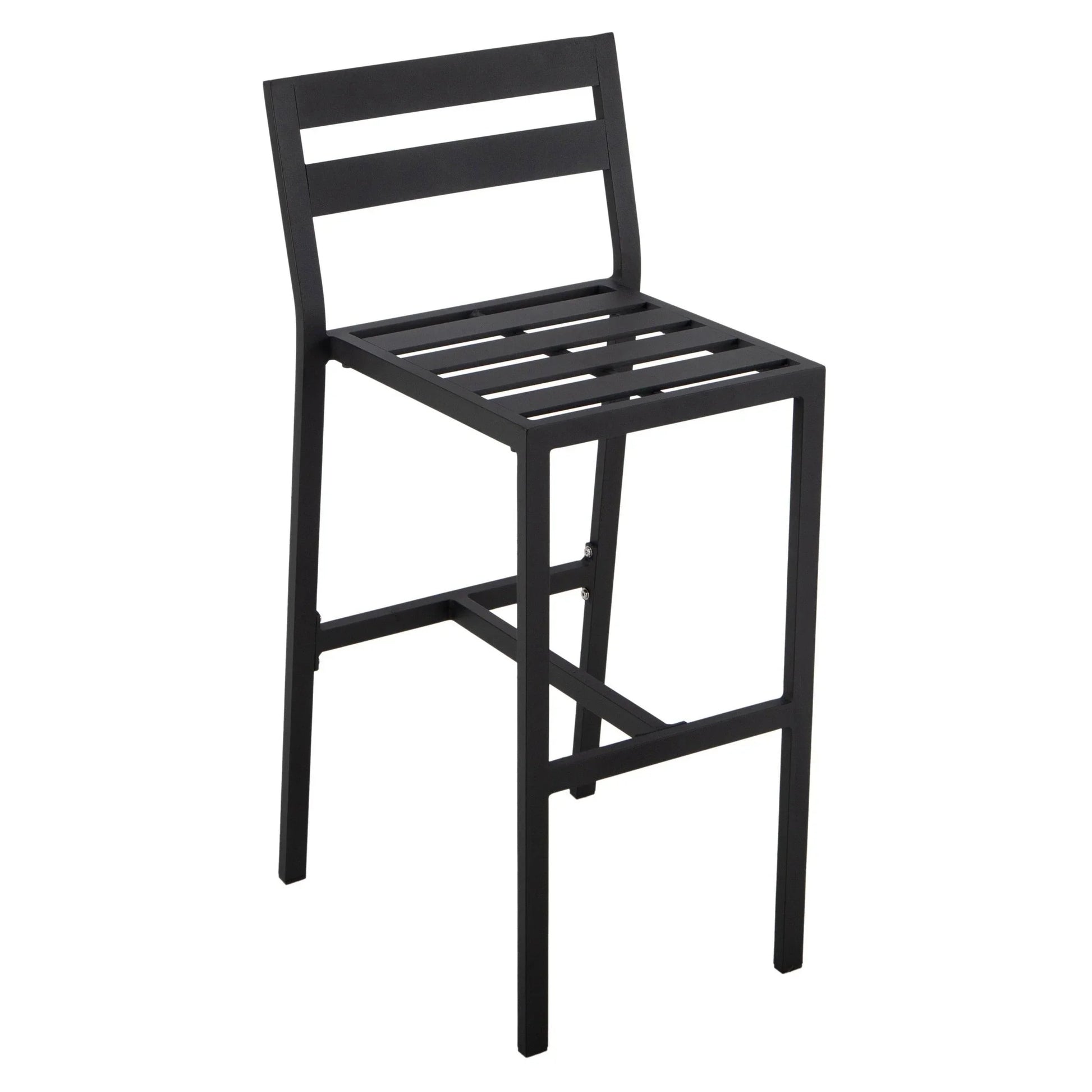 Chelsea Modern Patio Bar Chair in Powder-Coated Aluminum with Removable Cushion - Elax Furniture