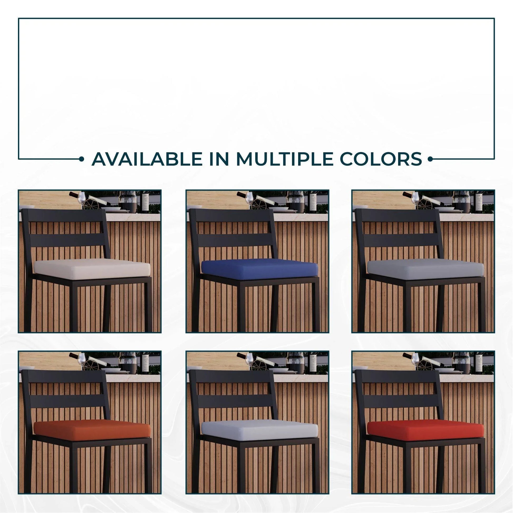 Chelsea Modern Patio Bar Chair in Powder-Coated Aluminum with Removable Cushion - Elax Furniture