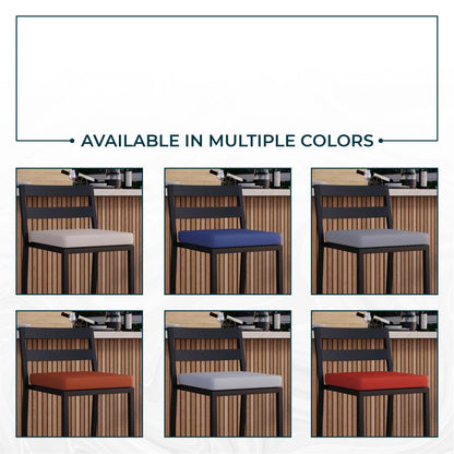 Chelsea Modern Patio Bar Chair in Powder-Coated Aluminum with Removable Cushion - Elax Furniture