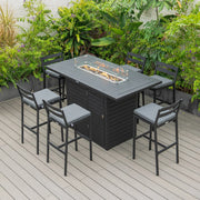 Chelsea Modern Patio Bar Chair in Powder-Coated Aluminum with Removable Cushion - Elax Furniture