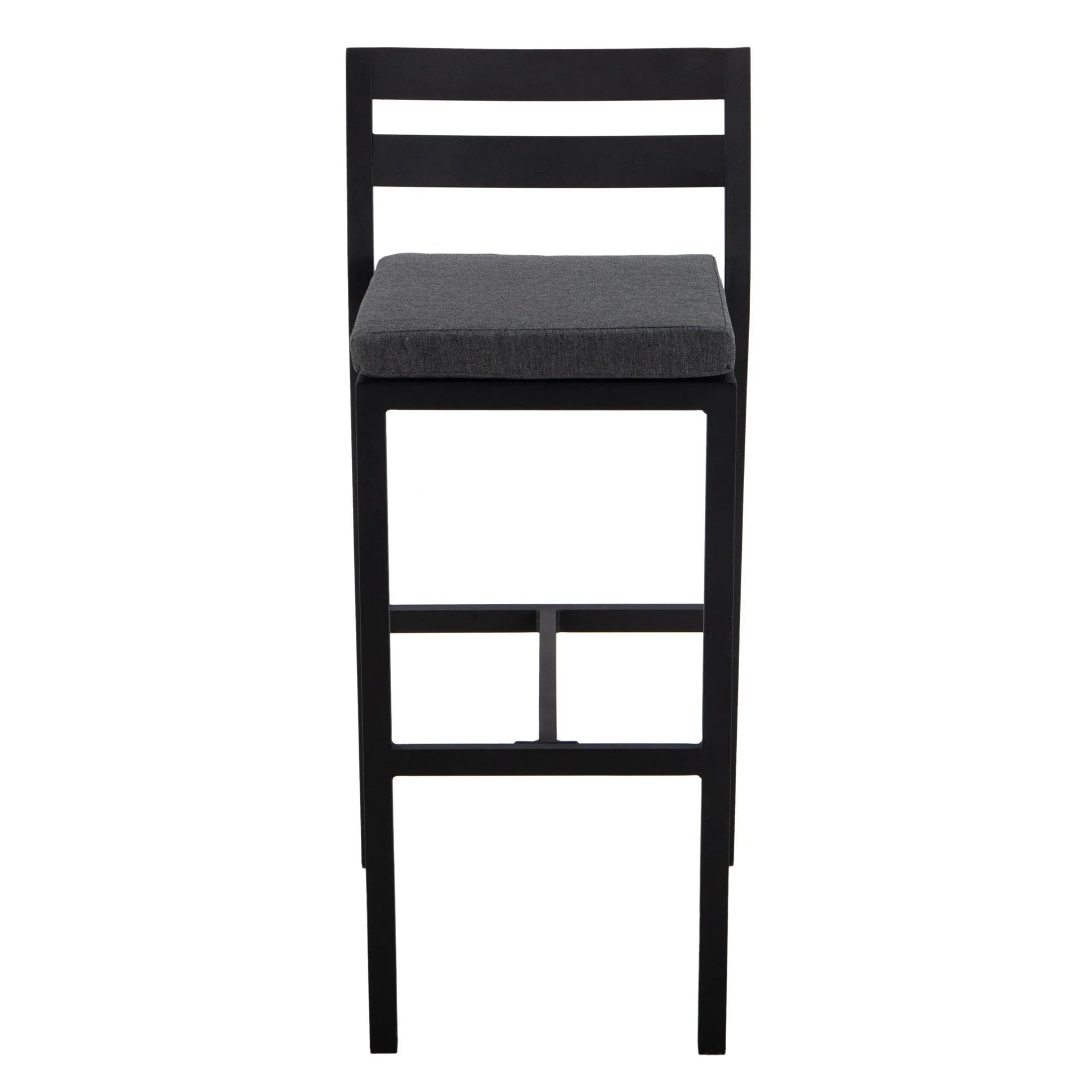 Chelsea Modern Patio Bar Chair in Powder-Coated Aluminum with Removable Cushion - Elax Furniture