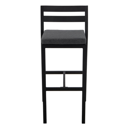 Chelsea Modern Patio Bar Chair in Powder-Coated Aluminum with Removable Cushion - Elax Furniture