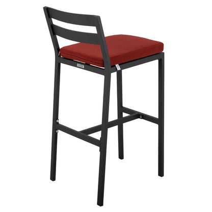 Chelsea Modern Patio Bar Chair in Powder-Coated Aluminum with Removable Cushion - Elax Furniture